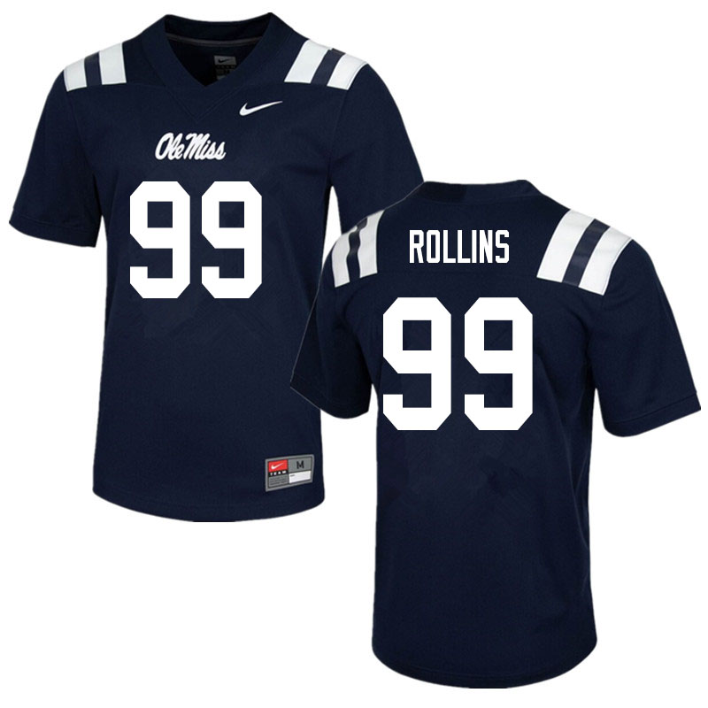 Men #99 DeSanto Rollins Ole Miss Rebels College Football Jerseys Sale-Navy